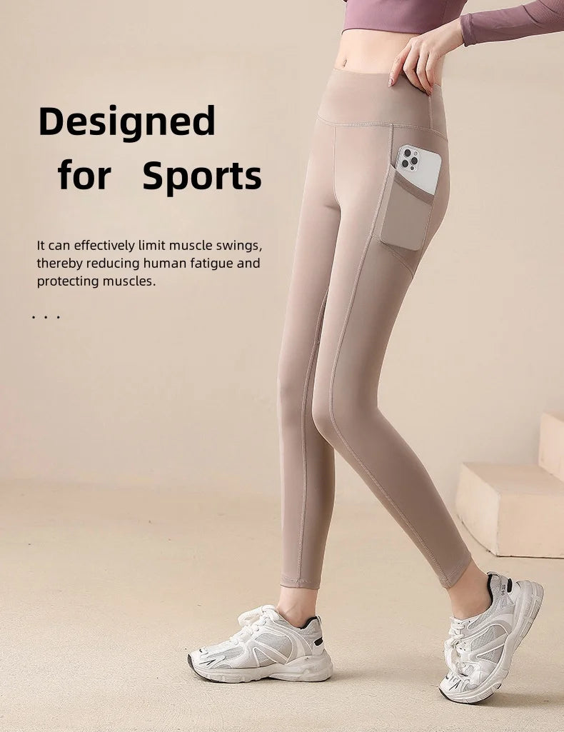 High Waist Jogger Mesh Side Pocket Fitness Gym Legging Sport Outfit for Woman Yoga Wear Tight Gym Workout Running Bike Clothing