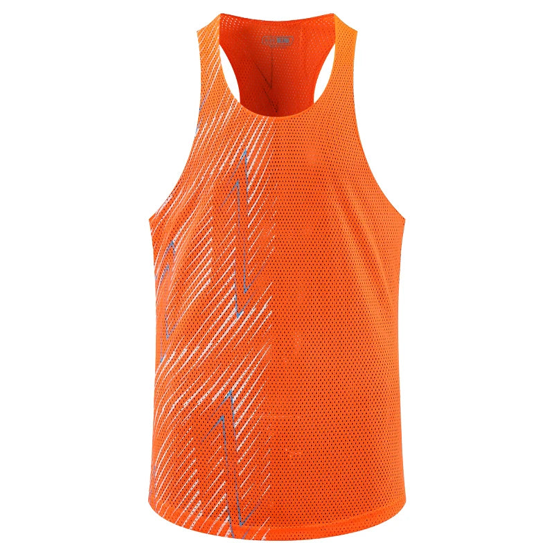 Men Casual Sport Vests Quick Dry Breathable Fitness Running Gym Sleeveless Mesh Workout Vests Prints Bodybuilding Muscle Singlet