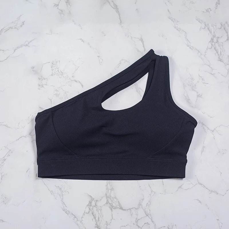 2025 New Women One Shoulder Sports Bras Yoga Top Vest Yoga Gym outdoor sport Running Fitness Underwear
