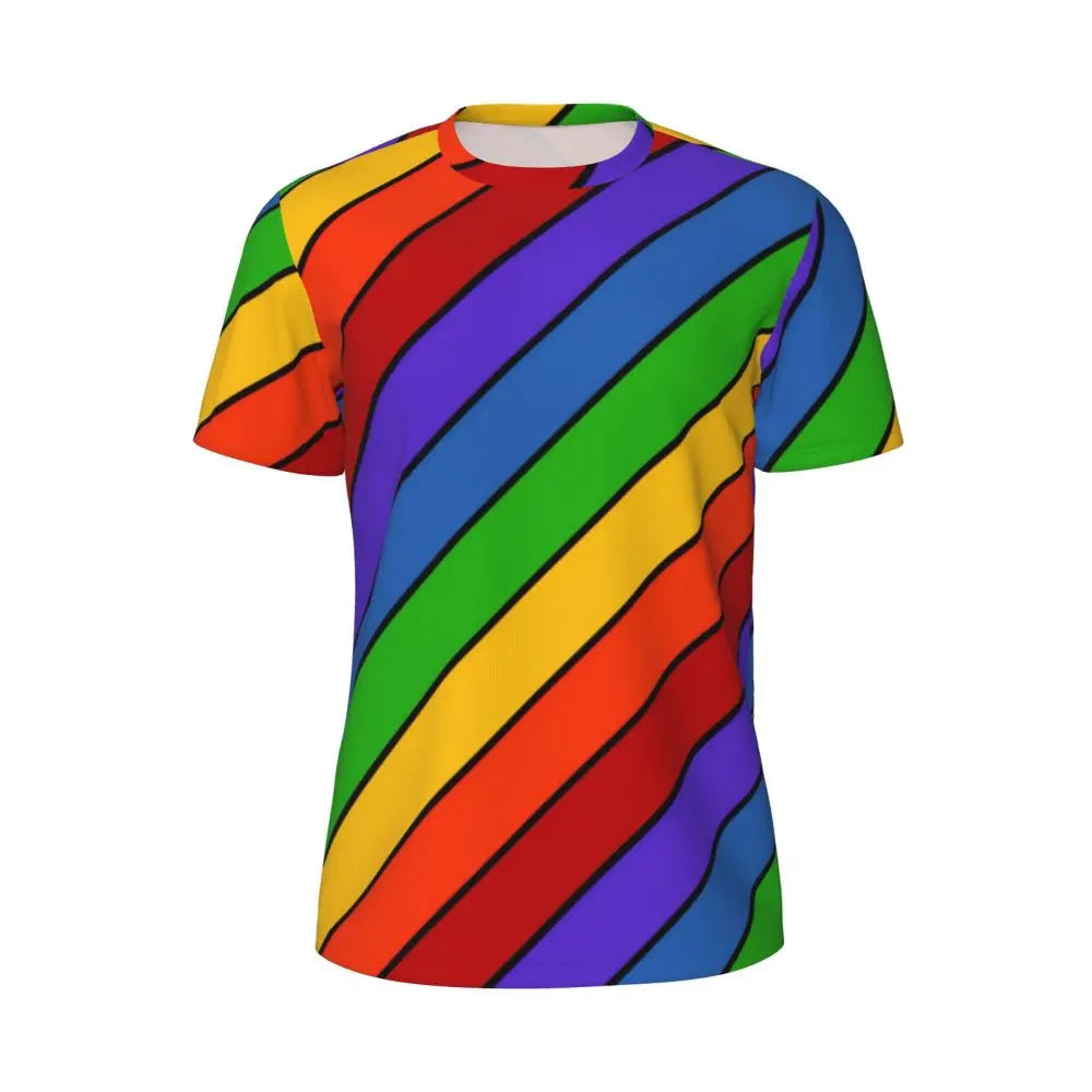 Gym T Shirt For Men Mondrian Line T-Shirts Trendy Cool Colorful Plaid Summer Tees O Neck Y2K Retro Graphic Clothing Gift Idea