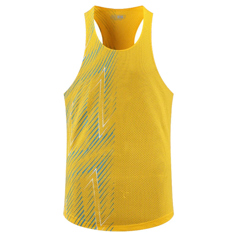 Men Casual Sport Vests Quick Dry Breathable Fitness Running Gym Sleeveless Mesh Workout Vests Prints Bodybuilding Muscle Singlet