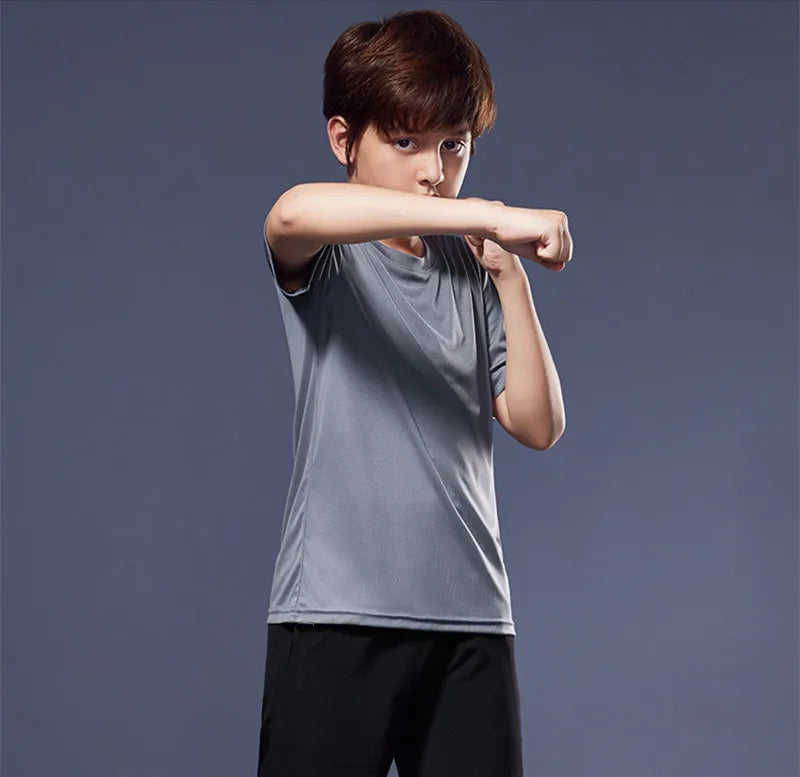 Children's Sportswear 2025 Summer Running Sportswear Boys Quick Dry Two-Piece Set Gym Clothing Fitness Suits With Shorts