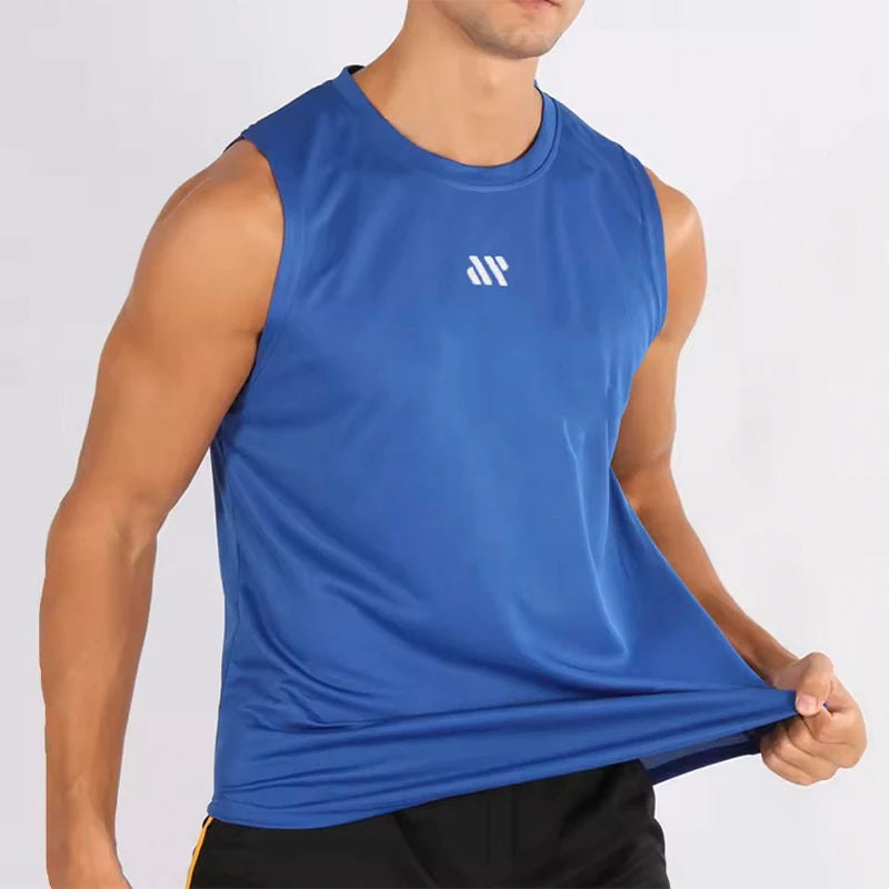 2025 Summer  Men's Sleeveless Fitness Vest New Running Gym Sportswear Printed Men's Clothing for Fitness And Running
