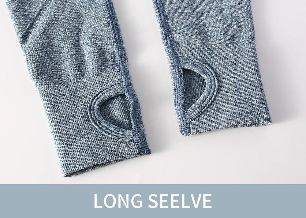 Women's 2 Piece Seamless Yoga Sportswear Set Gym Wear Fitness Wear Short Long Sleeve Top High Waist Leggings Fitness Sportswear