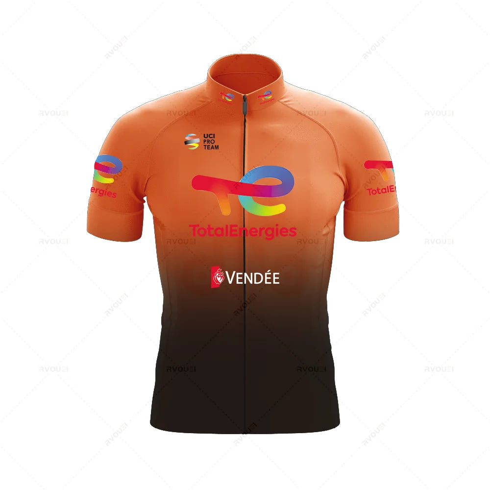 Cycling Clothing Sets for Men, Breathable Anti-UV Bicycle Wear, Short Sleeve Bike Jersey, Summer, New, Total Energies, 2025