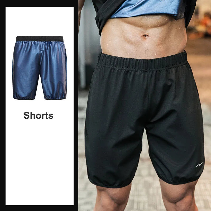 Sauna Suit Men Anti Rip Sweat Suits Gym Boxing Workout Jackets Waist Vest Trainer Workout Exercise Fitness Gym Long Sleeve Shirt