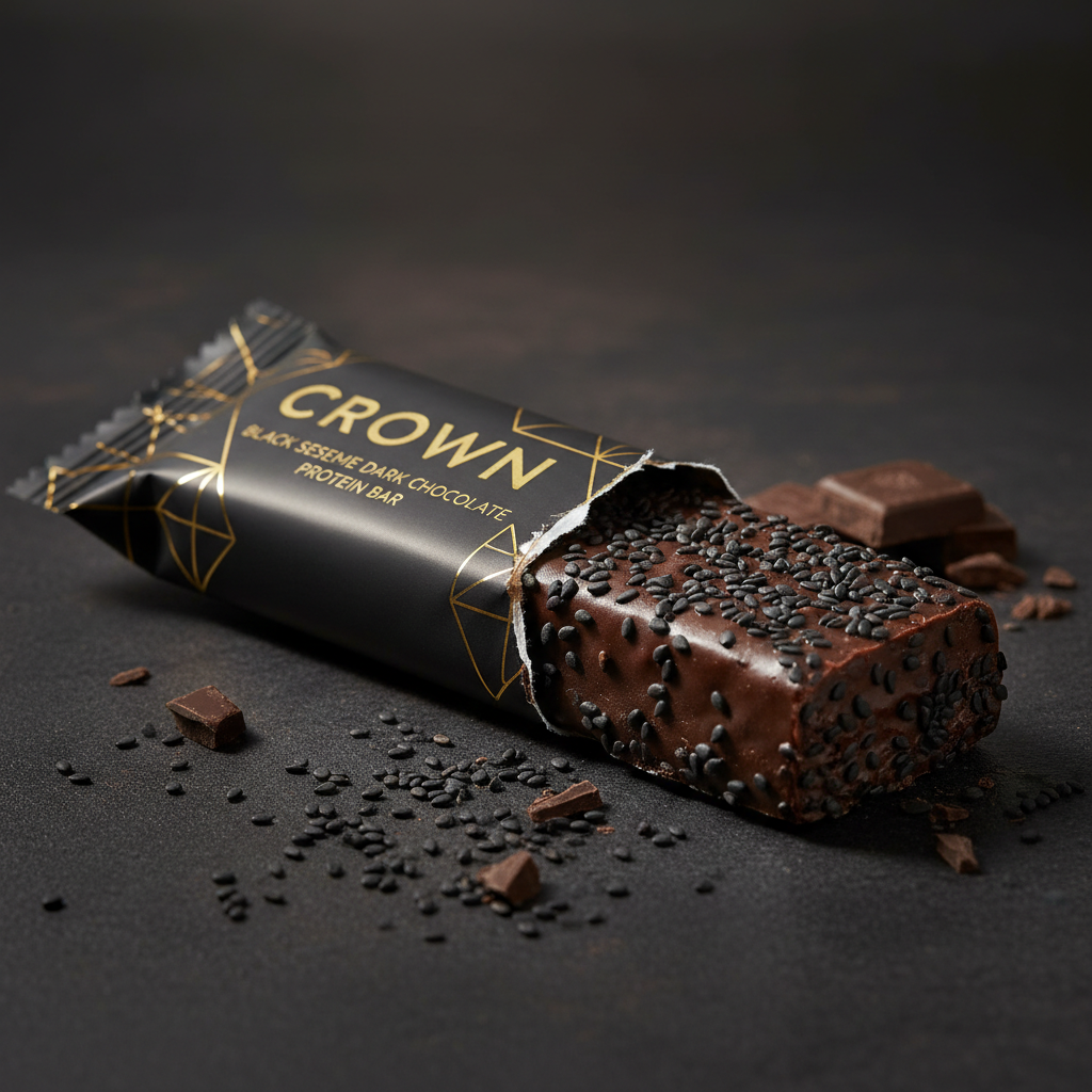 Crown Black Sesame Dark Chocolate Protein Bar