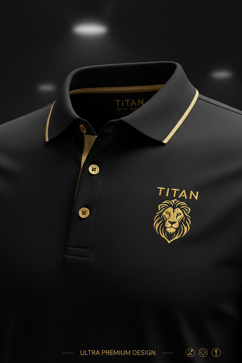TITAN Men's Athletic Polo Shirt — Premium Sport Polo 🖤🏆 (XS–4XL)