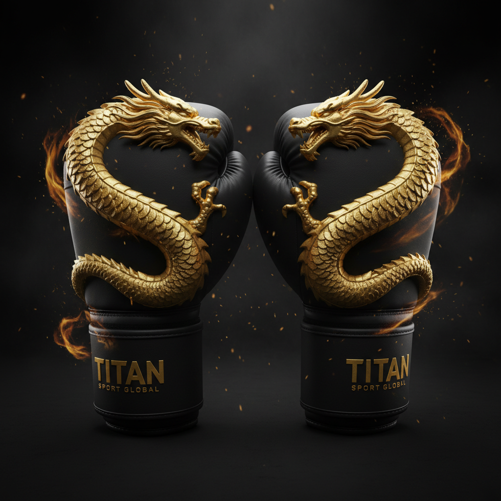 TITAN Gold Dragon Boxing Gloves — Exclusive Black & Gold Training Gloves 🖤🐉 (8oz–16oz)