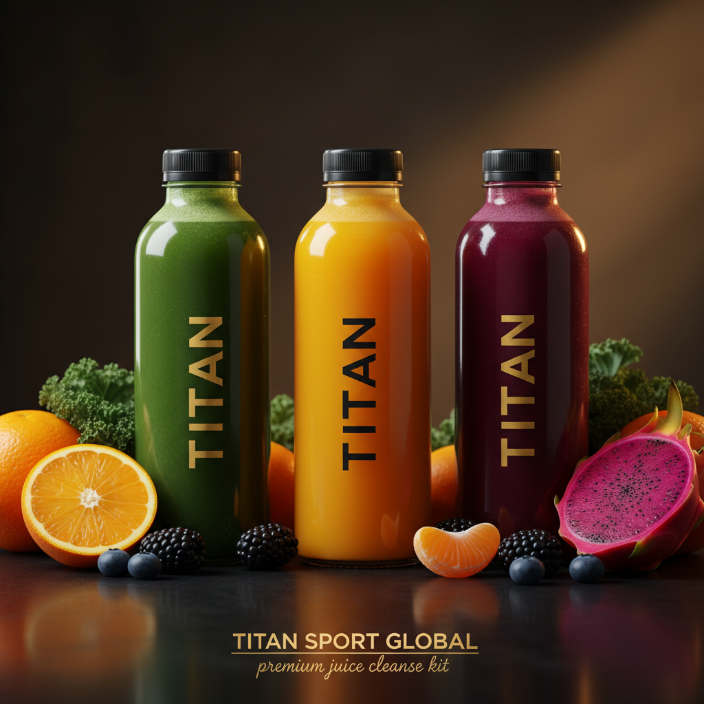 TITAN 3-Day Athlete Juice Cleanse Kit — Premium Cold-Pressed Detox 🖤🥑 (9 Bottles)