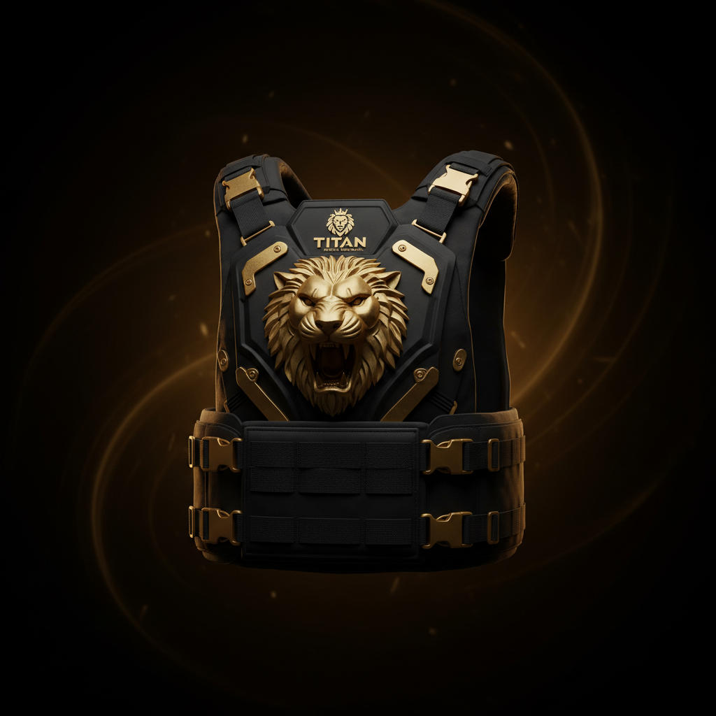 TITAN Gold Lion Armor Weight Vest — Exclusive Black & Gold Weighted Vest 🖤🛡️ (10lb–40lb)