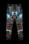 Titan Sport joggers featuring a storm god graphic with roses and the motivational quote "I AM THE STORM."