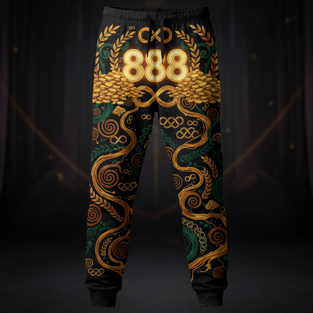 TITAN Men's Joggers — Angel Number 888 gold emerald infinite abundance design