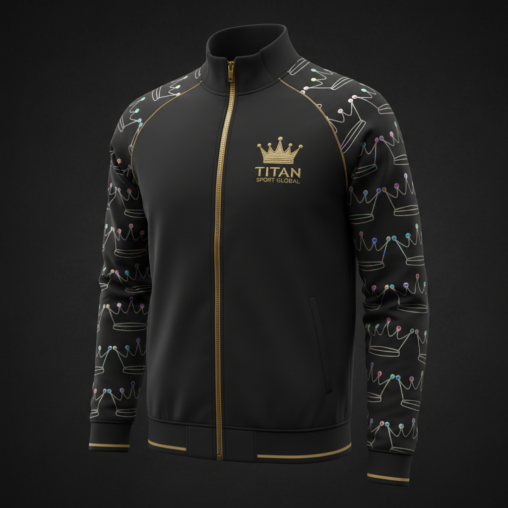 TITAN Crown Edition Rugby Warm-Up Jacket Matte Black Gold