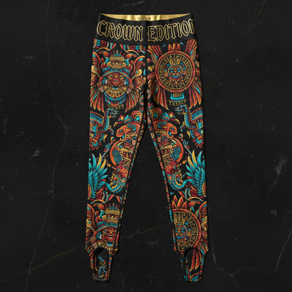 TITAN Crown Edition Tattoo Art Aztec Stirrup Leggings Women's Athletic Bottoms