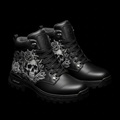 TITAN Hiking Boot — Skull & Roses Pitch Black Tattoo Edition