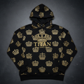 TITAN Men's Midnight Black Crown Pullover Hoodie — King SWAG Edition