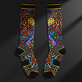 TITAN Crown Edition Tattoo Art Knee-High Compression Socks