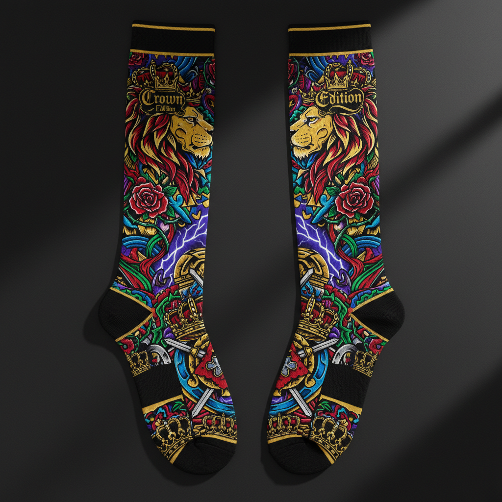 TITAN Crown Edition Tattoo Art Knee-High Compression Socks