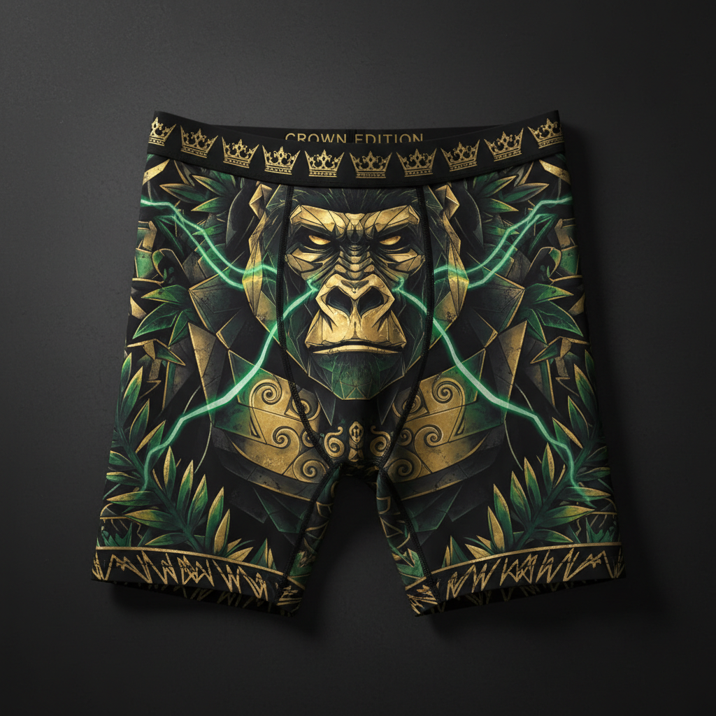 TITAN Men's Compression Shorts Gorilla King Crown Edition