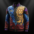 TITAN Crown Edition Tattoo Art Men's Lounge Track Jacket - bold colorful tattoo artwork on matte black performance fabric