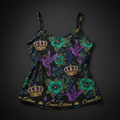 TITAN Crown Edition Tattoo Art Women's Lounge Tank Top - bold colorful tattoo artwork on matte black fabric