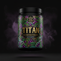 TITAN Pea Protein Powder — Acai Berry, Crown Edition tattoo-style artwork