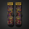 TITAN Crown Edition Performance Crew Socks — Black & Gold tattoo artwork
