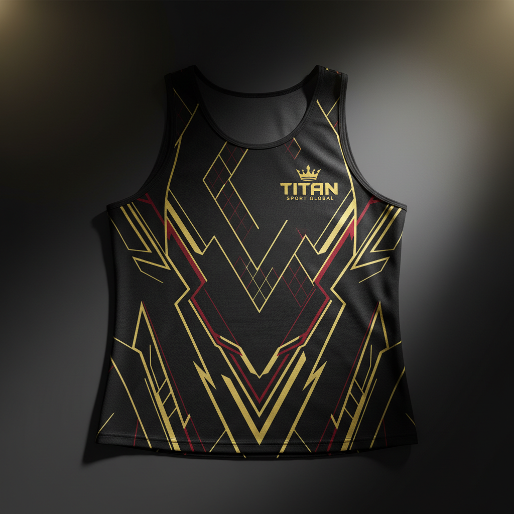 TITAN Running Tank Top Elite - Lightweight Mesh Running Tank with 24K Gold Reflective Logo