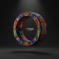 TITAN Yoga Wheel with bold tattoo-style Crown Edition artwork