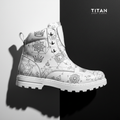 TITAN Hiking Boot — Geometric Crown White Tattoo Edition