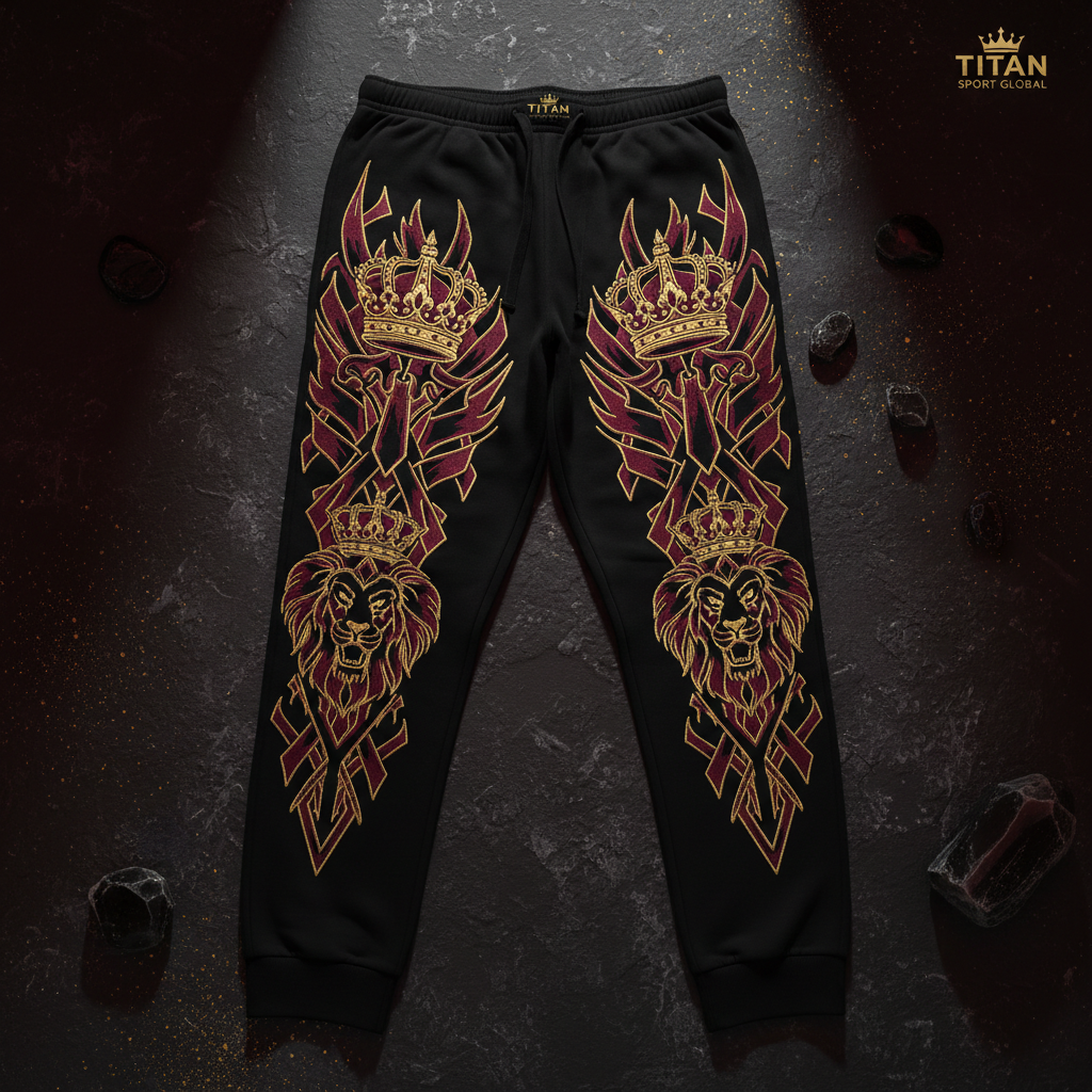 TITAN Men's Crown Edition Lounge Pants Maroon Gold