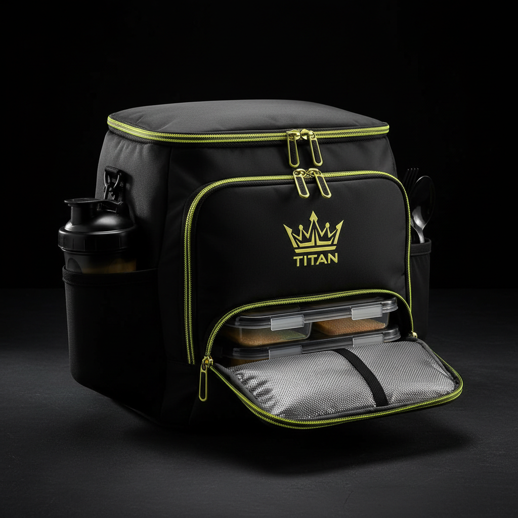 TITAN Insulated Meal Prep Bag Black & Gold