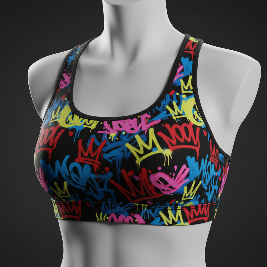 TITAN SWAG HER Sports Bra — Graffiti Crown