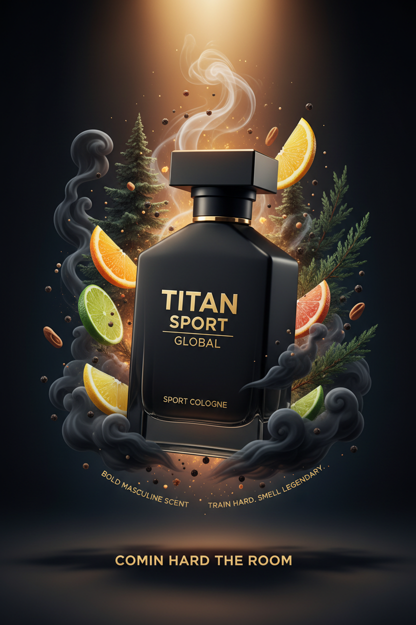 TITAN Sport Cologne — Dark Luxury Cedarwood Smoke Fragrance Design