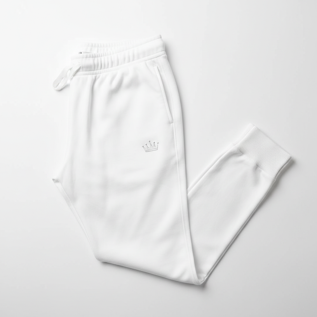TITAN Arctic White Joggers — Crown SWAG Edition