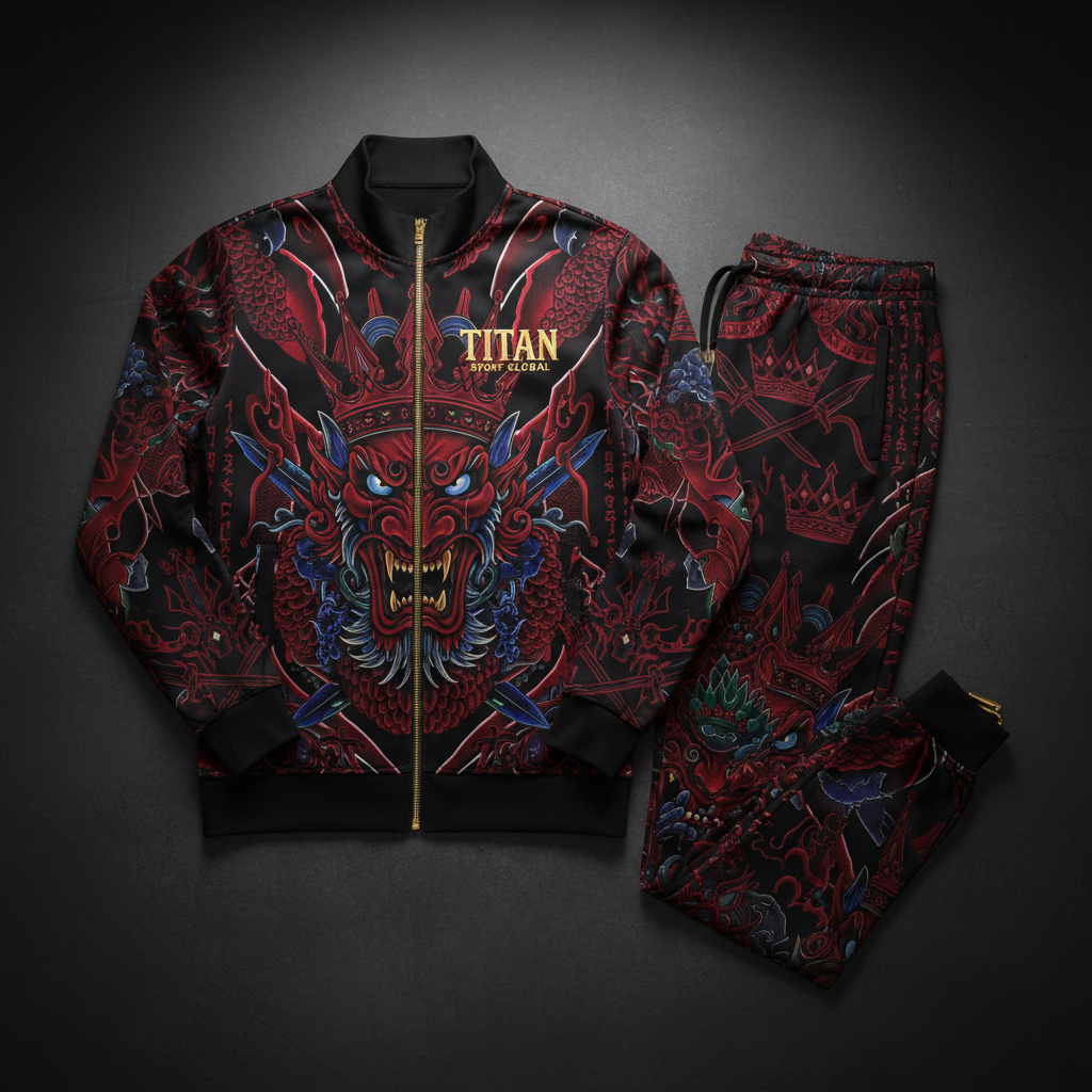 TITAN Crown Edition The Warlord Tracksuit Crimson Black