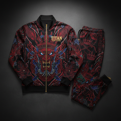 TITAN Crown Edition The Warlord Tracksuit — Crimson & Black