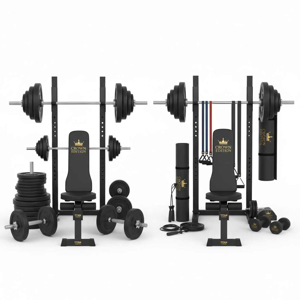 TITAN His & Hers Couples Home Gym Bundle — Crown Edition