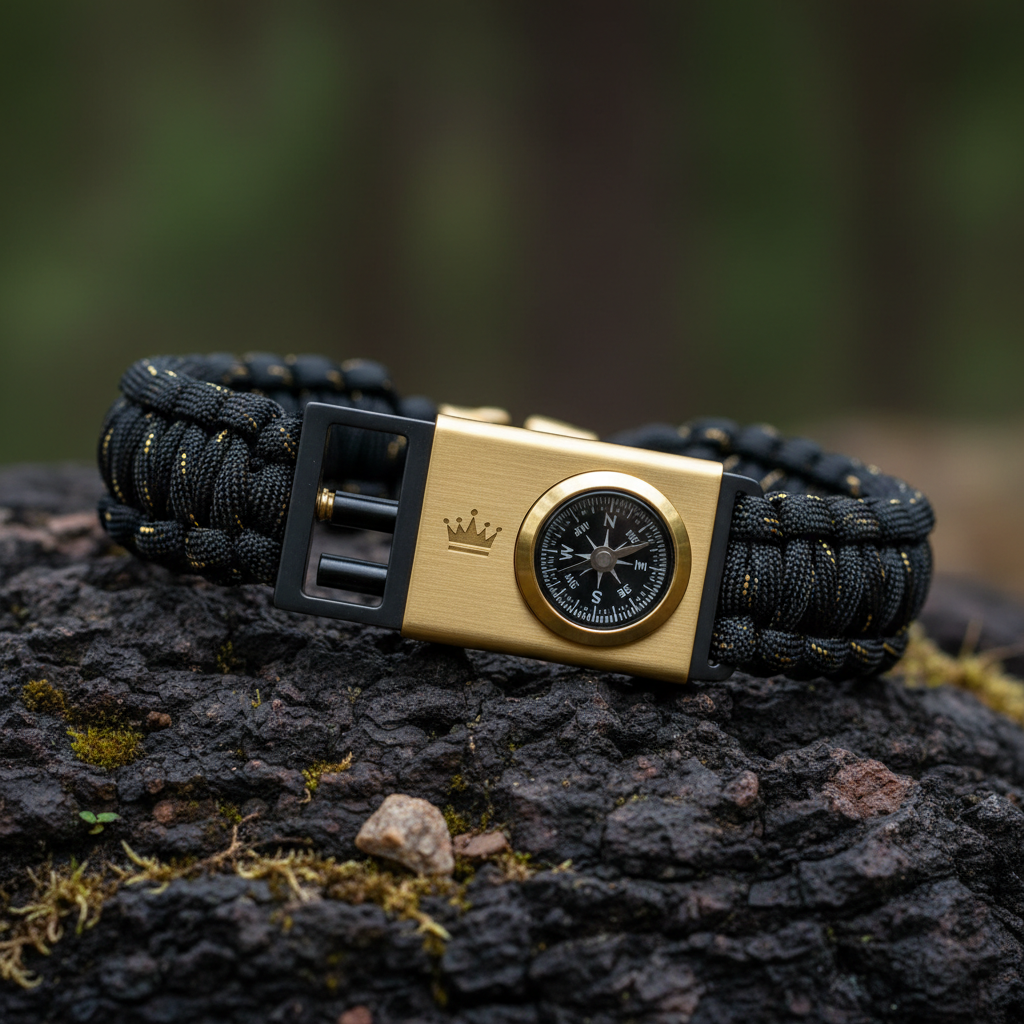 TITAN SurvivalWrap 7-in-1 Paracord Bracelet — Crown Edition