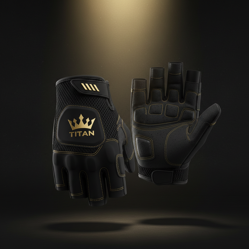 TITAN Pro Gel Cycling Gloves Black & Gold
