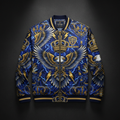 TITAN Crown Edition Men's Storm Eagle Bomber Jacket — Sapphire & Gold