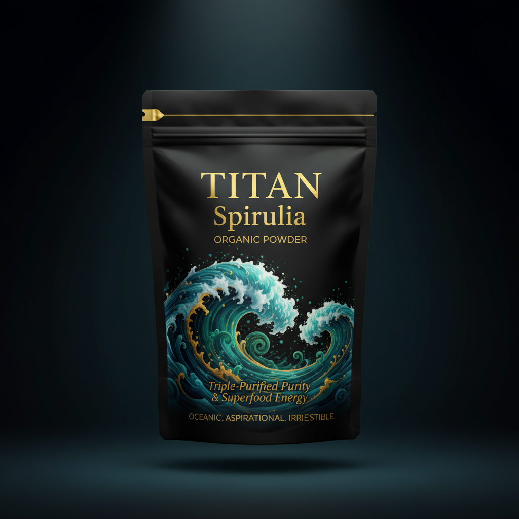 TITAN Spirulina Organic Powder - Triple-Purified 70% Protein