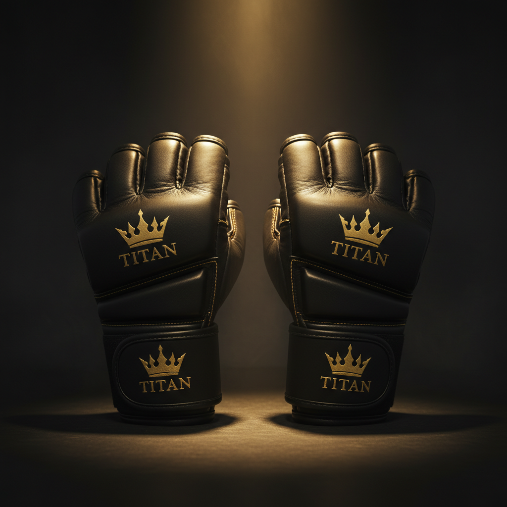 TITAN Pro MMA Grappling Gloves Black & Gold