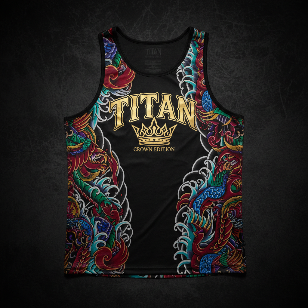 TITAN Private Label Tank Top - Black & Gold Crown Edition