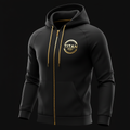 TITAN Premium Athletic Hoodie - Black with gold logo and zipper