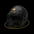 TITAN Football Helmet Blackout Crown — matte black with gold crown logo