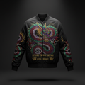 TITAN Men's Dragon Fire Bomber Jacket Crown Edition — bold tattoo-style dragon artwork