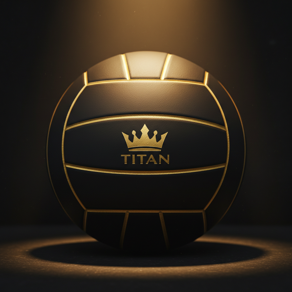 TITAN Pro Volleyball Official Size 5 Black & Gold