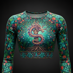 TITAN Women’s Enchanted Forest Dragon Long Sleeve Crop — Fae Edition
